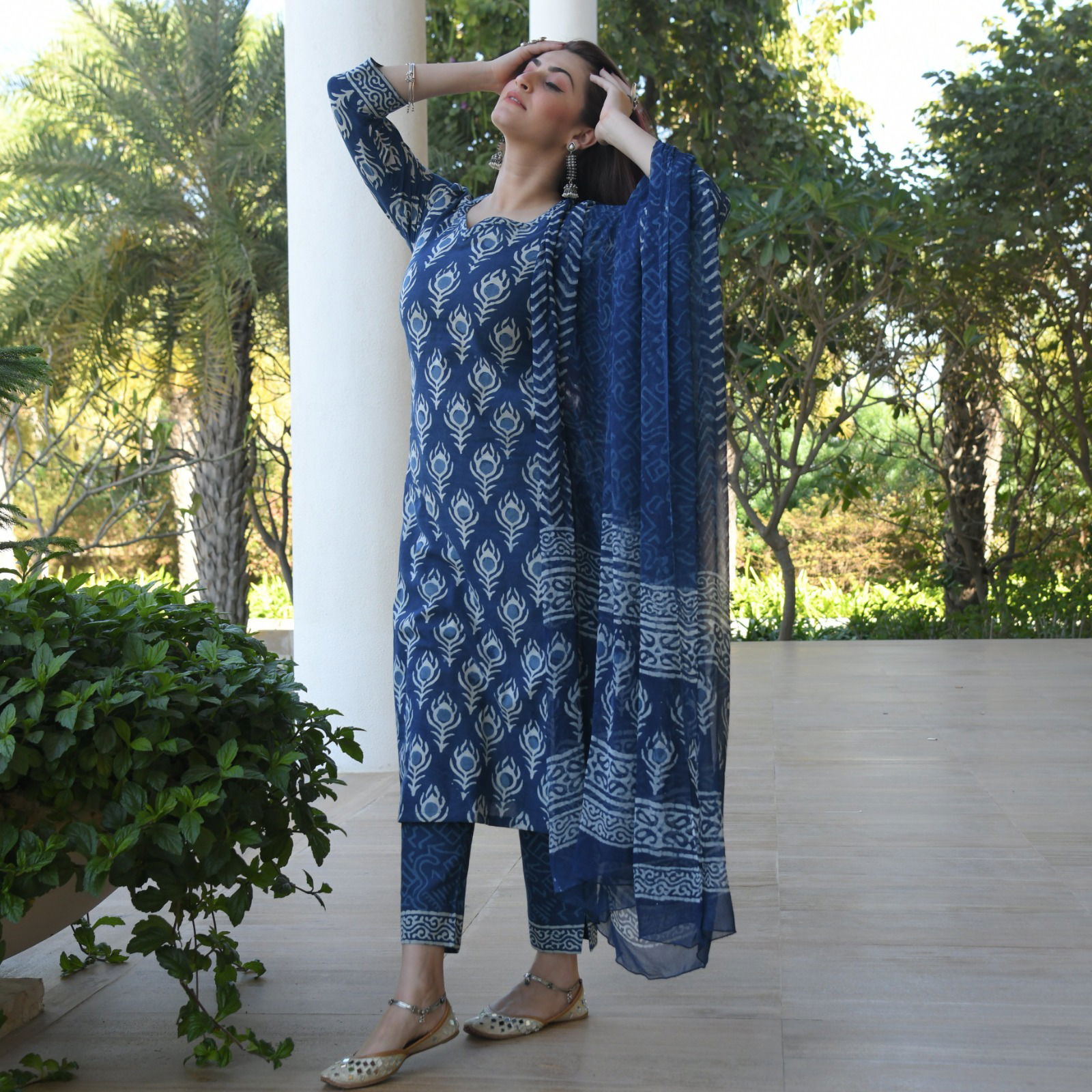Indigo Blue By Dhruvi Printed Kurti With Bottom Dupatta Catalog